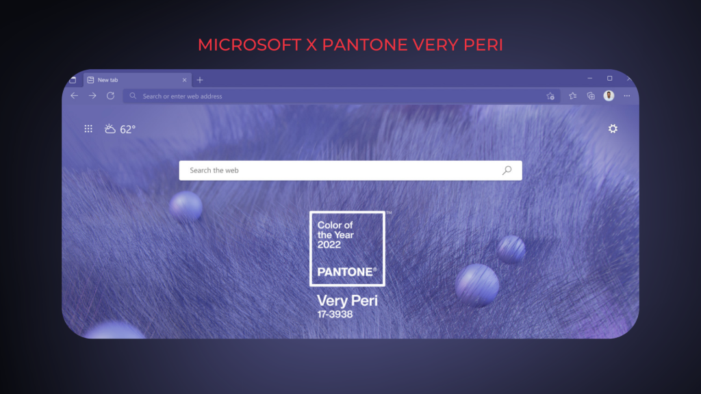 Pantone: il colore dell’anno influenza il marketing? 4 Immagine della collaborazione Microsoft x Pantone: tema Microsoft di colore Very Peri, colore dell'anno 2022