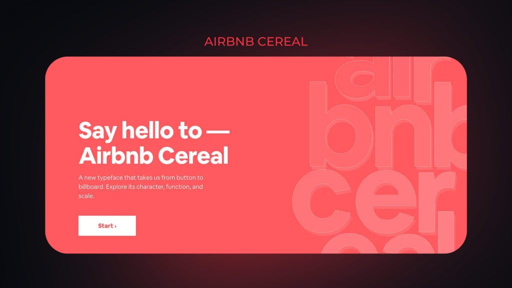 Tipi di font: il potere nascosto dei caratteri tipografici 8 Immagine di presentazione del nuovo font di Airbnb, l'Airbnb Cereal