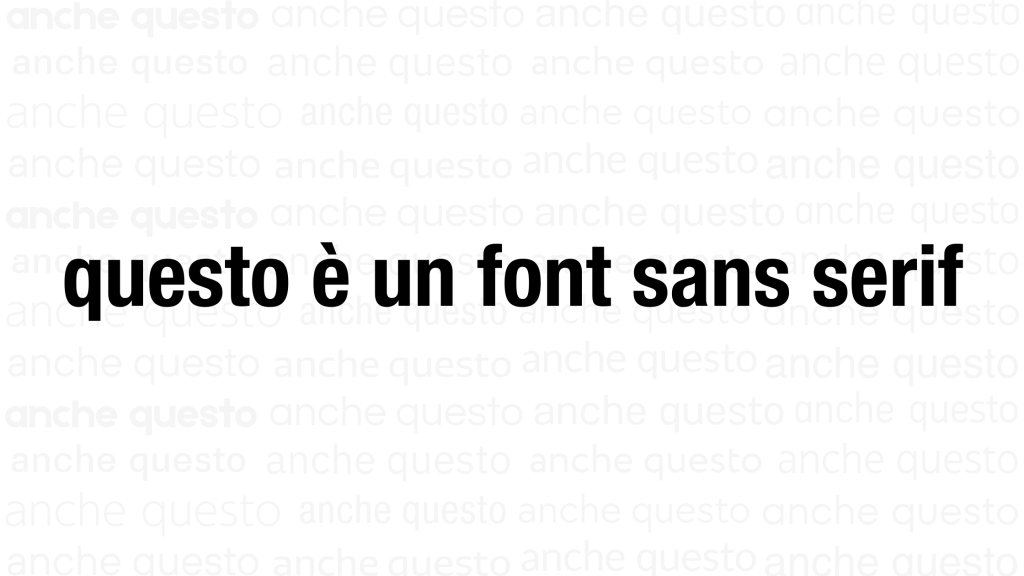 Tipi di font: il potere nascosto dei caratteri tipografici 3 frase "questo è un font sans serif" scritta in font sans serif