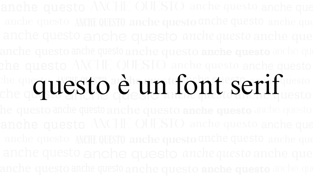 Tipi di font: il potere nascosto dei caratteri tipografici 2 frase "questo è un font serif" scritta in font serif