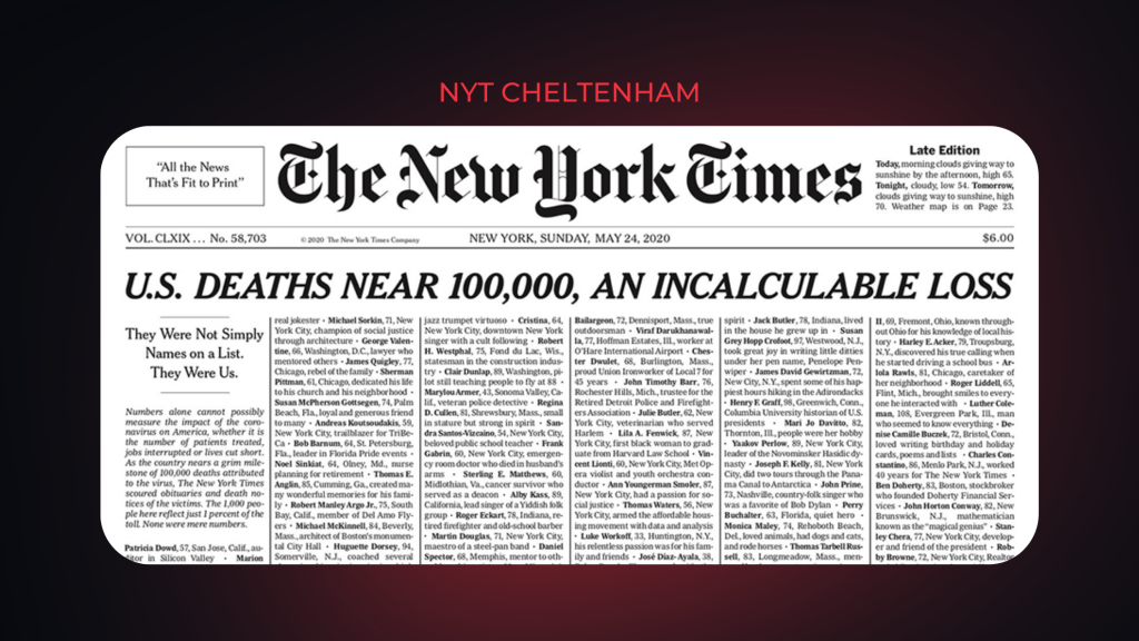Tipi di font: il potere nascosto dei caratteri tipografici 7 immagine di un articolo del New York Times scritta in NYT Cheltenham, il font ufficiale della testata